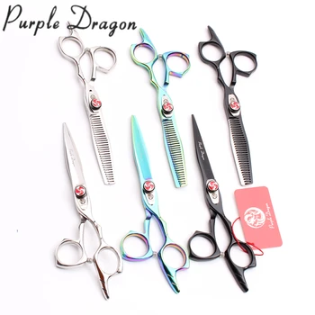 

6" 17.5cm 440C Purple Dragon Hairdressing Scissors Cutting Shears Thinning Scissors Professional Hair Scissors Set of Tool Z9017