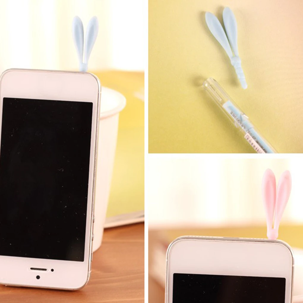 

2 in 1 Cartoon Rabbit Ear Kawaii School Supply Office Stationery Gel Pen Handles Creative Cute Gift Bunny Multi function