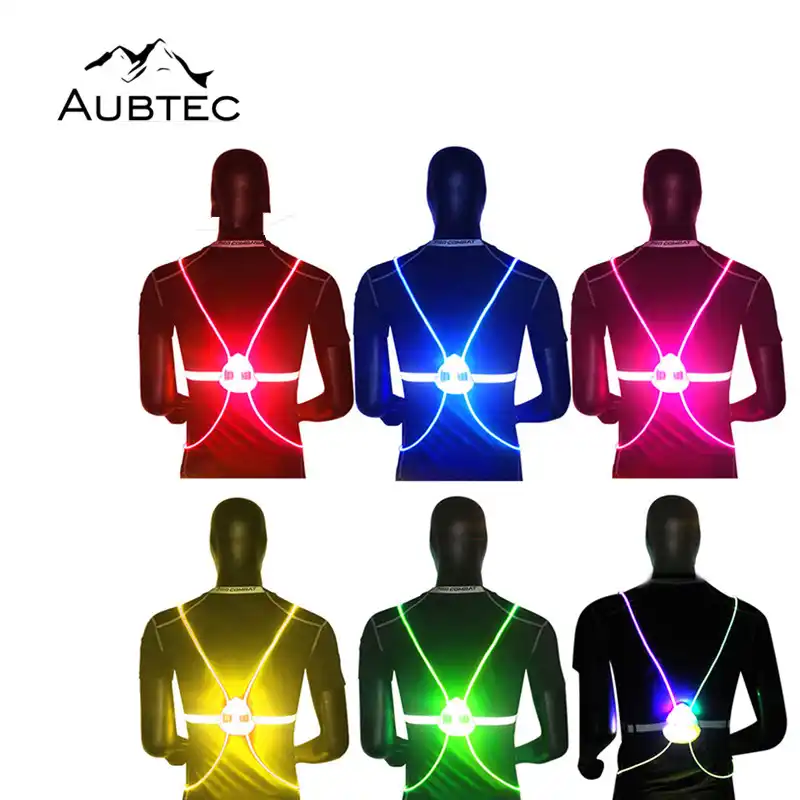 chaleco de luz led de bicicleta para deportes al aire libre chaleco protector de seguridad para ciclismo pesca luz para bicicleta ciclismo