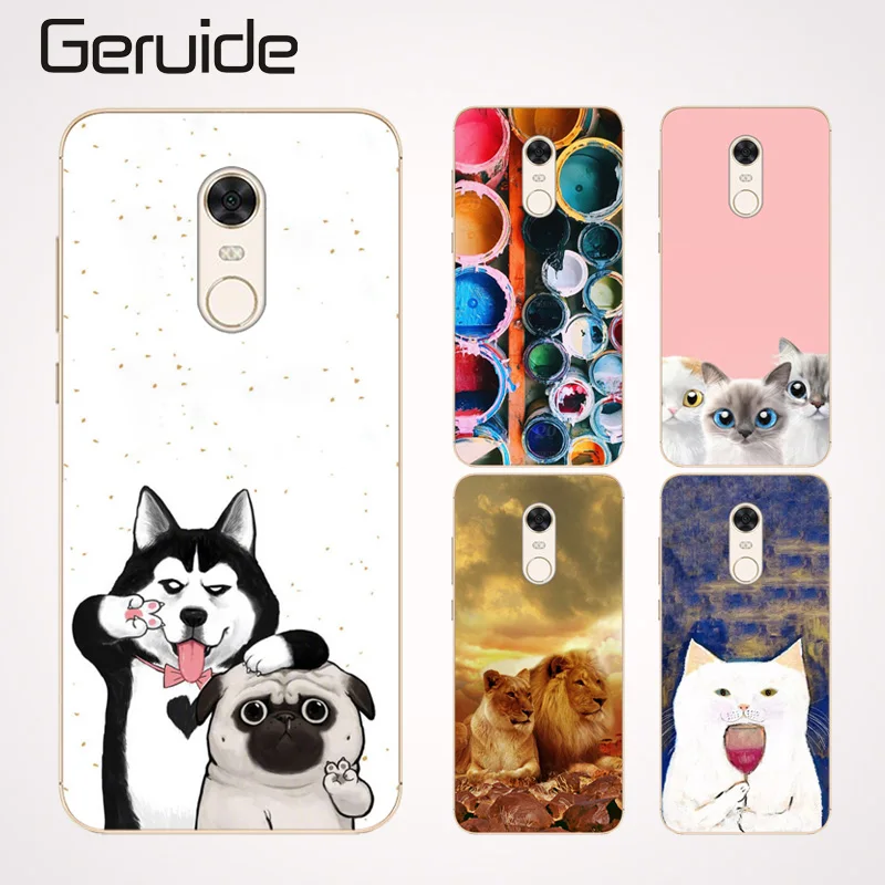 

Geruide Soft TPU For Xiaomi Redmi 5 Plus Case Cover Painted Soft Silicone Phone Back Case FOR Redmi Plus Cases for redmi 5 plus