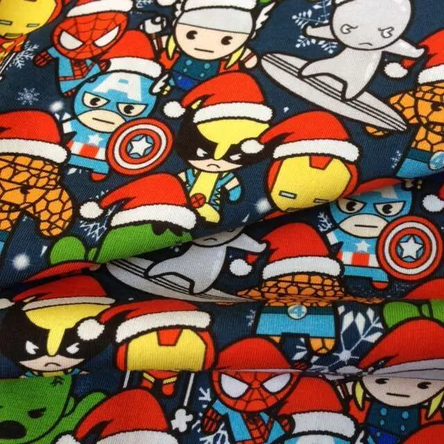 Kawaii 50*150 см ребенка мультфильма хлопка стрейч майка цифровой печати ткань для