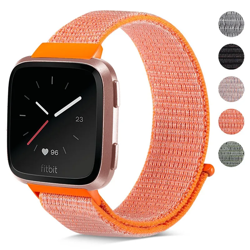 Спортивный нейлоновый ремешок для Fitbit часы Versa магнитные закрытые ремешки
