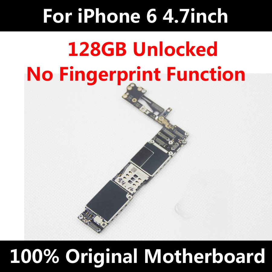 

128GB For Original iPhone 6 4.7inch Motherboard Unlocked Mainboard With Full Chips IOS System Without Touch ID Logic Board