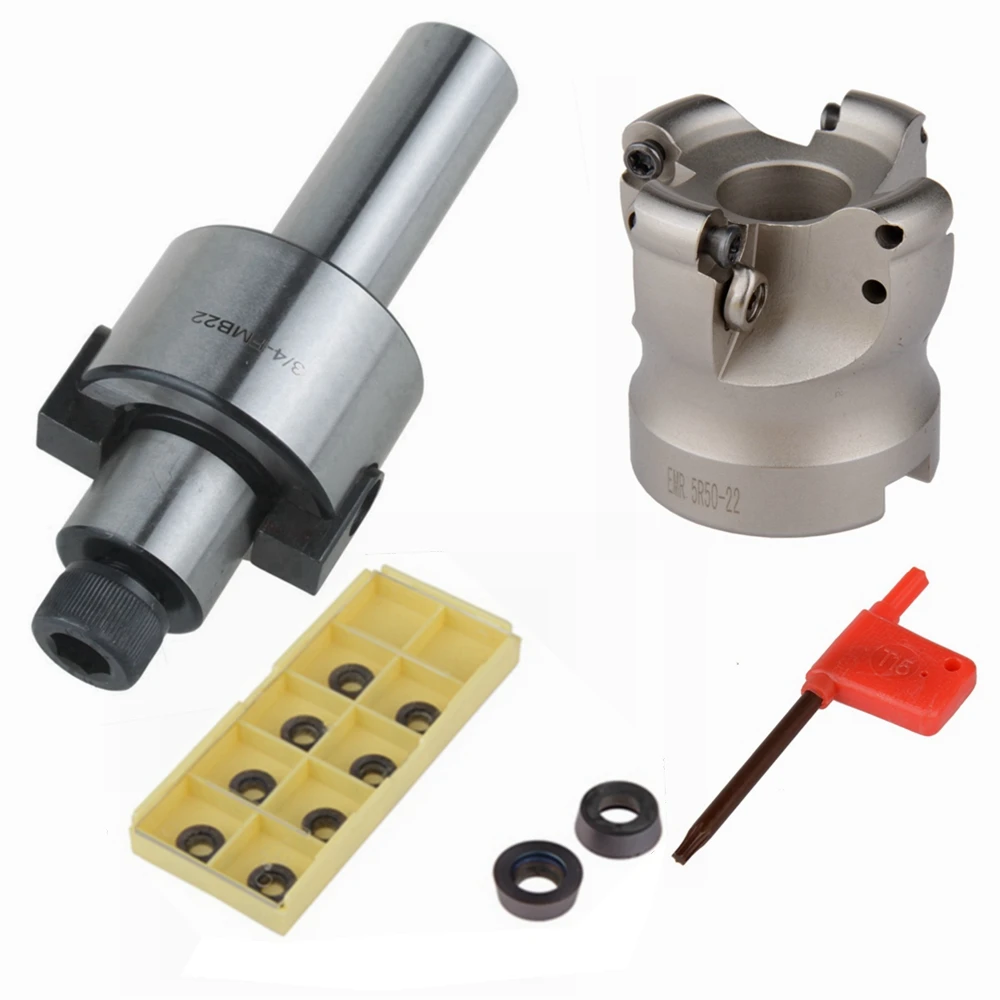 

C3/4-FMB22 Straight Shank Extension Rod EMR 5R 50-22 Face End Mill Cutter With 10pcs RDMT1003 Inserts CNC Tool