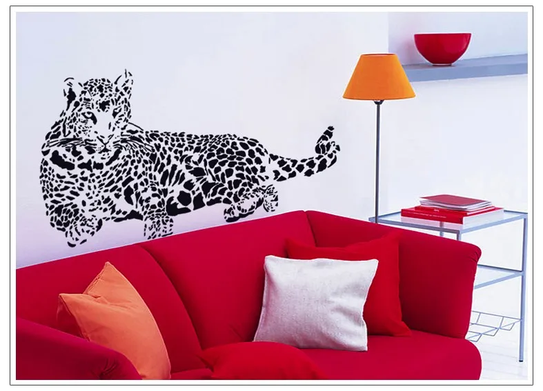 Мультфильм животных Черный Гепард леопард ПВХ наклейки на стену 3D съемные настенные наклейки для украшения дома Винил детский сад плакат