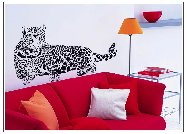  % Cartoon animal Black Cheetah Leopard PVC Wall Stickers 3D Removable Wall Decals Home Decor Sticke - 32850605012