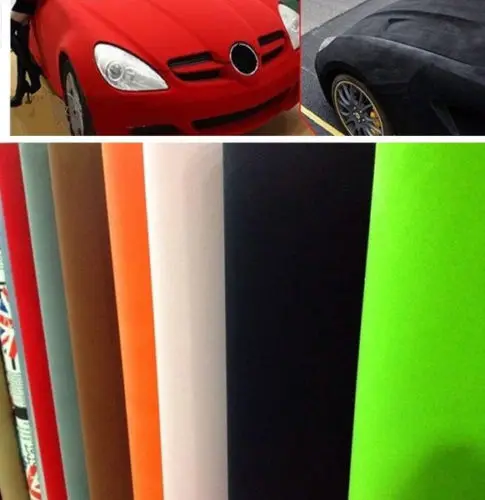 

1.35x10m black color Suede Cloth Fabric Vehicle Wrapping Velour Vinyl Wrap Film Sticker for 9 Colors