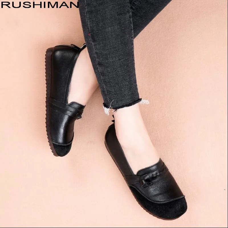 2019 spring new Genuine Leather handmade women's shoes retro Literary ...