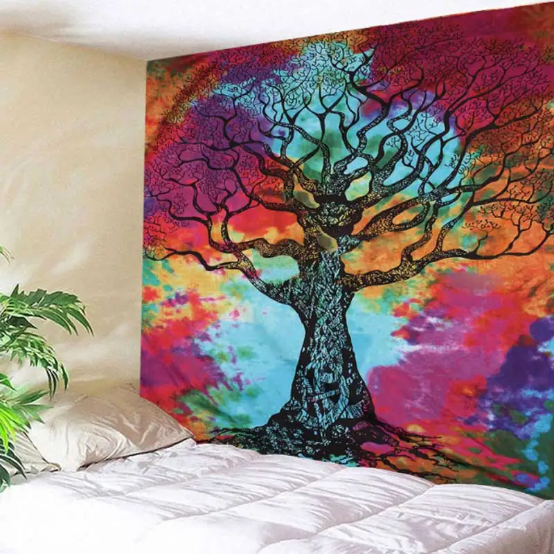 Wall Tapestry Watercolor Art Tree Printing Tapestry Wall Hanging