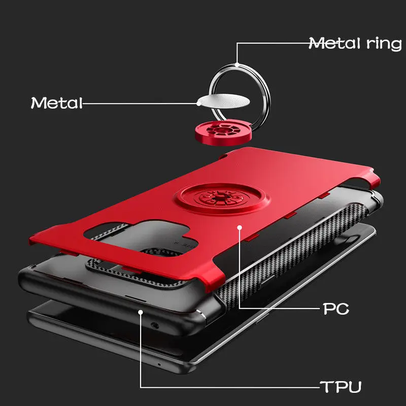Shockproof Armor Case For Samsung Galaxy Note 9 S9 S8 Plus S7 S6 Car Ring Holder Stand Cover For iphone XS MAX X 8 7 6 6S Plus iphone se wallet case