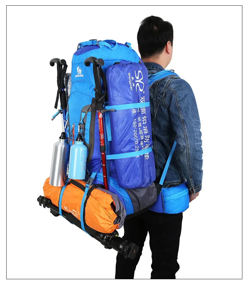 Наружный рюкзак, нейлоновый рюкзак для кемпинга, походов, рюкзак для альпинизма, Спортивная дорожная посылка, брендовый супер светильник, сумка на плечо 80L