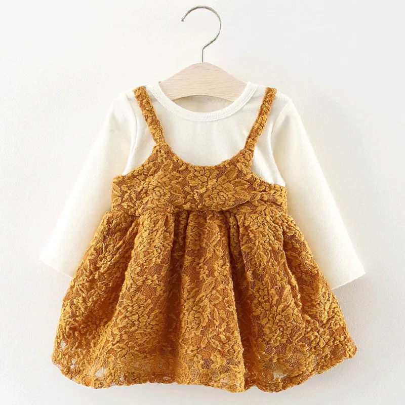 Melario/платье для малышей; весенне-осенние платья в полоску для маленьких девочек; однотонное платье принцессы с длинными рукавами; повседневные Детские плиссированные платья с длинными ушками