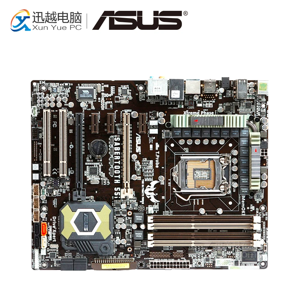 

Asus SaberTooth 55i Desktop Motherboard P55 Socket LGA 1156 For Core i7 i5 i3 DDR3 16G SATA3 USB2.0 ATX Original Used Mainboard