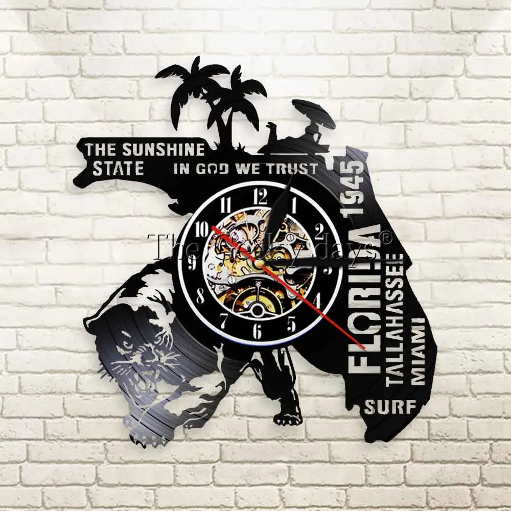 1Piece Summer Time Florida Wall Clock Beach Vacation Traveling USA