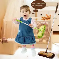 Детский мини-дом подметальная игрушка для собак, очищающая зубы комбинация-детская Швабра Метла Совок набор-телескопическая плоская
