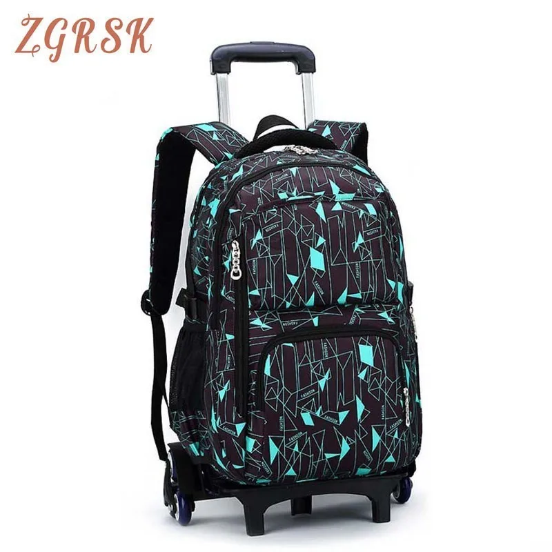 

Latest Removable Children School Bags 2/6 Wheels Stairs Kids Boys Girls Trolley Schoolbag Luggage Book Bags Backpack Women