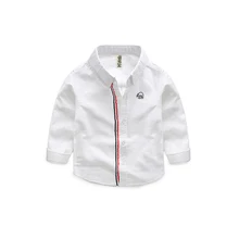 Рубашки для мальчиков в морском стиле новинка года, весенние однотонные Детские рубашки из хлопка брендовая одежда для малышей повседневная детская одежда на рост от 90 до 130 см