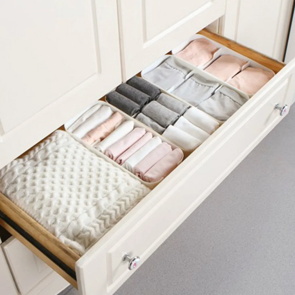 

Housework Storage Can Be Superimposed Underwear Storage Box Socks Small Jewelry Partition Desktop Finishing Box H0425