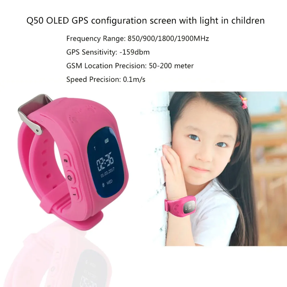  Professionelle Q50 Oled-display Kinder Kinder Smart Armbanduhr GPS Tracker Locator Anti-verlorene W