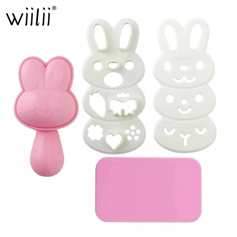 

Cute Bunny Rice Ball Mold DIY Baby Eating Bento Sushi Tools For Bread Sandwich Cookie Cutter Molds Kitchen Baking Tool
