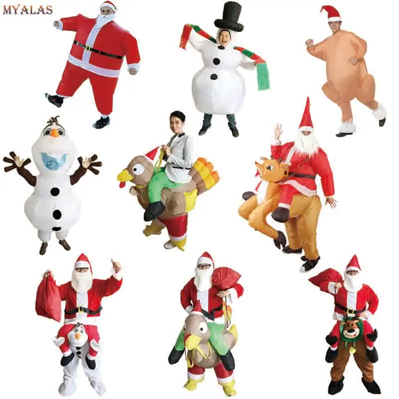 Il Adulto Natale Costume da Mascotte Renna Elfo Costume Pupazzo di Neve