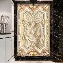 На заказ настенная живопись обои Европейский Стиль 3D рельефные Портретные художественные росписи гостиная прихожая обои для стен 3 D