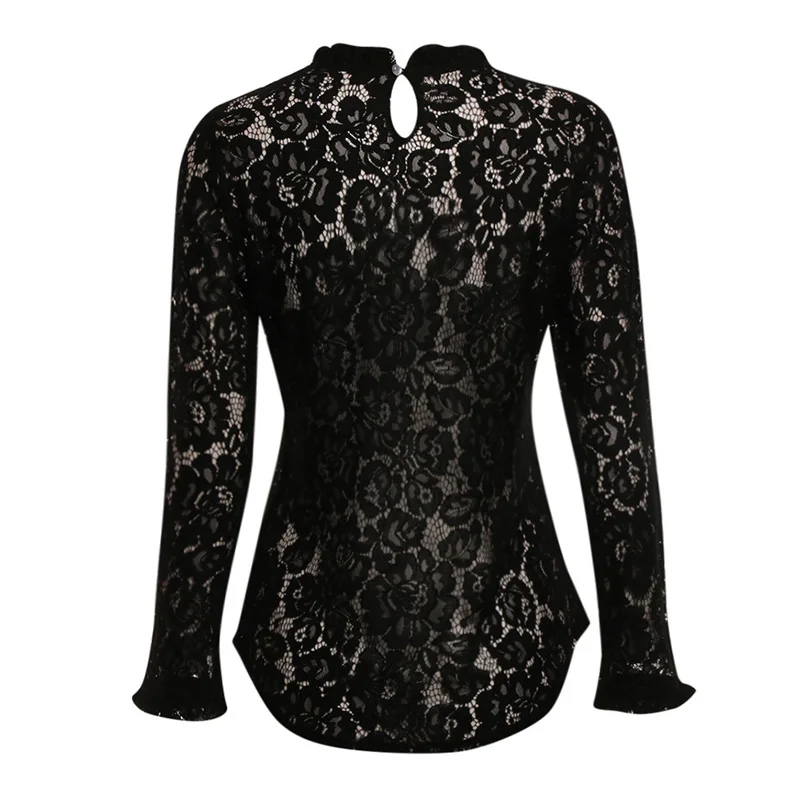 BEFORW, женская сексуальная Кружевная блуза с вырезами, элегантная рубашка с расклешенными рукавами, черные белые блузы, повседневные топы с цветочным принтом