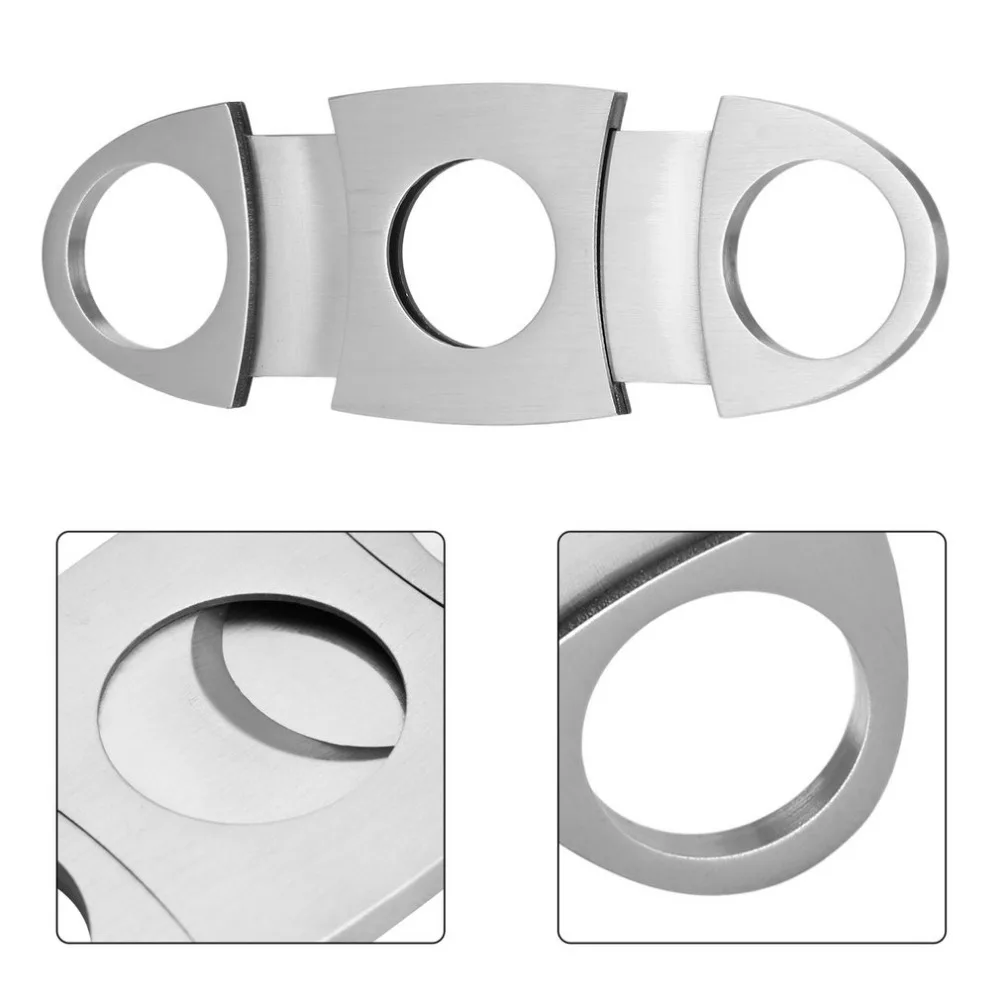 Карманный размер классический удобный захват из нержавеющей стали двойное лезвие, нож для сигар нож ножницы для резки сигар серебро