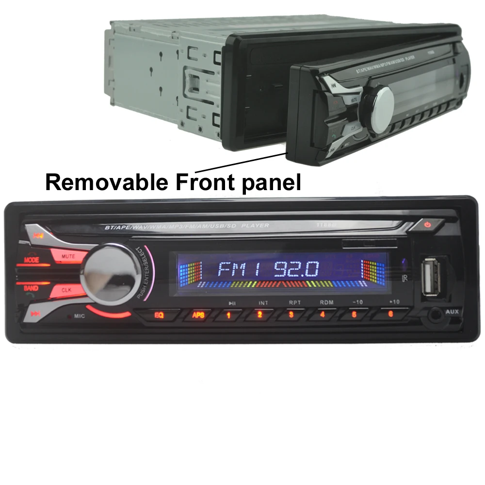 Авторадио автомобилей Радио MP3 bluetooth Авто Аудио AM + FM Bluetooth Съемная передняя панель
