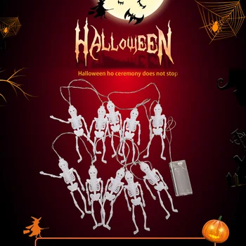 

Pumpkin Ghost Spider Light strings Halloween Decorative String Lights Lamp Series Skeleton Frame Bats Battery LED