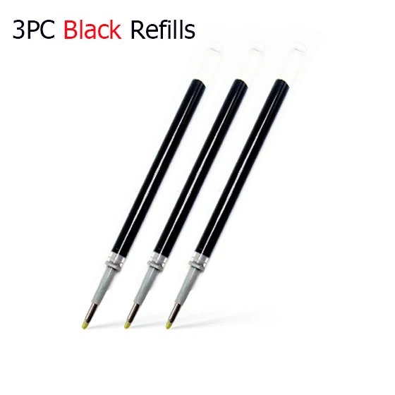 Шариковая ручка с гелевыми чернилами Xiaomi KACO MIDOT, 6 цветов на выбор, 0,5 мм, черные чернила, металлический зажим, нейтральные ручки, школьные офисные принадлежности - Цвет: 3PCS Black Refills