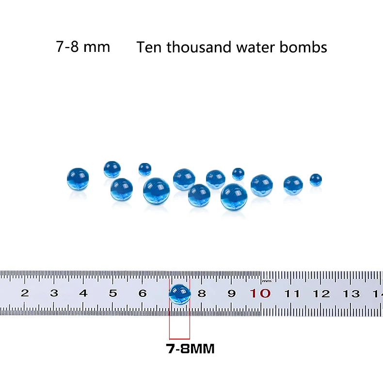 Детский игрушечный водный пистолет Хрустальная бомба Водяная бомба 10000 таблеток водопоглощающие эластичные водяные бусины 6-7-8-9-11-13 мм
