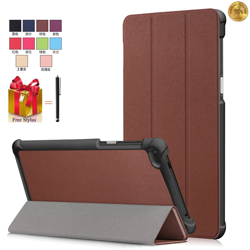 

Slim For Lenovo Tab 7 TB-7504F 7 inch Tablet Cover For Lenovo Tab 4 7 TB-7504X/F/N Smart Flip Leather Stand Capa Fundas+Stylus