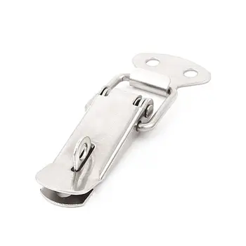 

2x Case Chest Spring Loaded Draw Lock stainless steel Toggle Latch Hasp Silver