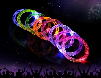 

Concert luminous hand ring LED colorful acrylic transparent bubble bracelet bar KTV vocal support props Party noctilucent hot