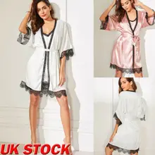 2 шт женский сексуальный кружевной Шелковый комплект пижамы Нижнее белье пижамы