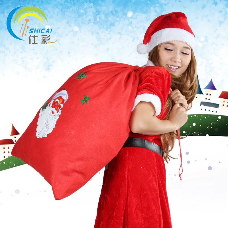 

1pcs / Christmas Bags Present Bags Santa Claus Bags Christmas Decoration Red Christmas Gift Bags Red Sack wedding decoration