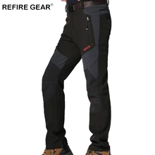 Refire gear осень зима уличные мягкие оболочки брюки мужские тепловые толстые водонепроницаемые альпинистские брюки ветровка походные флисовые брюки