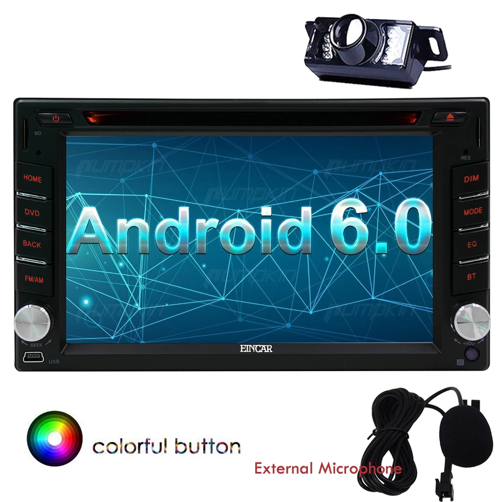 Excellent Universal 6.2" Double Din Car Stereo in Dash DVD Player Capacitive Touchscreen Radio Android6.0 Navigation BT 1080P Video+Cam 2 Excellent Universal 6.2" Double Din Car Stereo in Dash DVD Player Capacitive Touchscreen Radio Android6.0 Navigation BT 1080P Video+Cam 2