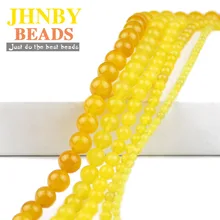 JHNBY AAA бусины из натурального желтого сердолика 4/6/8/10/12 мм круглые