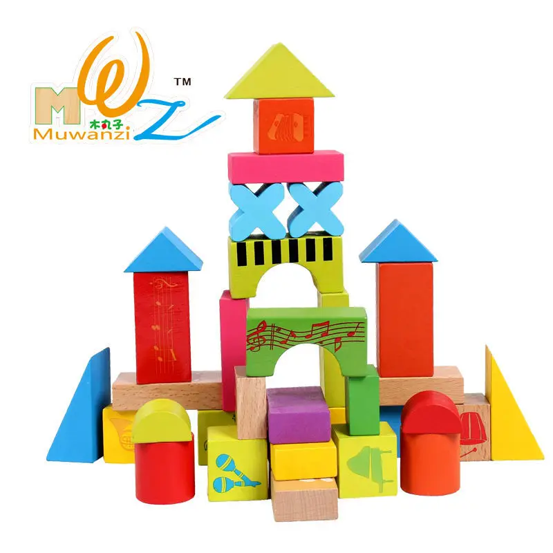 33 шт. животные/фрукты/Музыка Блок Детские развивающие строительные блоки игрушки подарок на день рождения деревянный детский блок игрушка Монтессори подарок