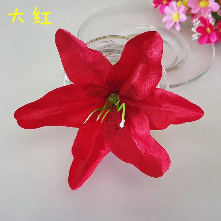 Elegant Silk Lily Flower Heads - Set of 10 Artificial Decorations for Weddings, Homes, and Crafts