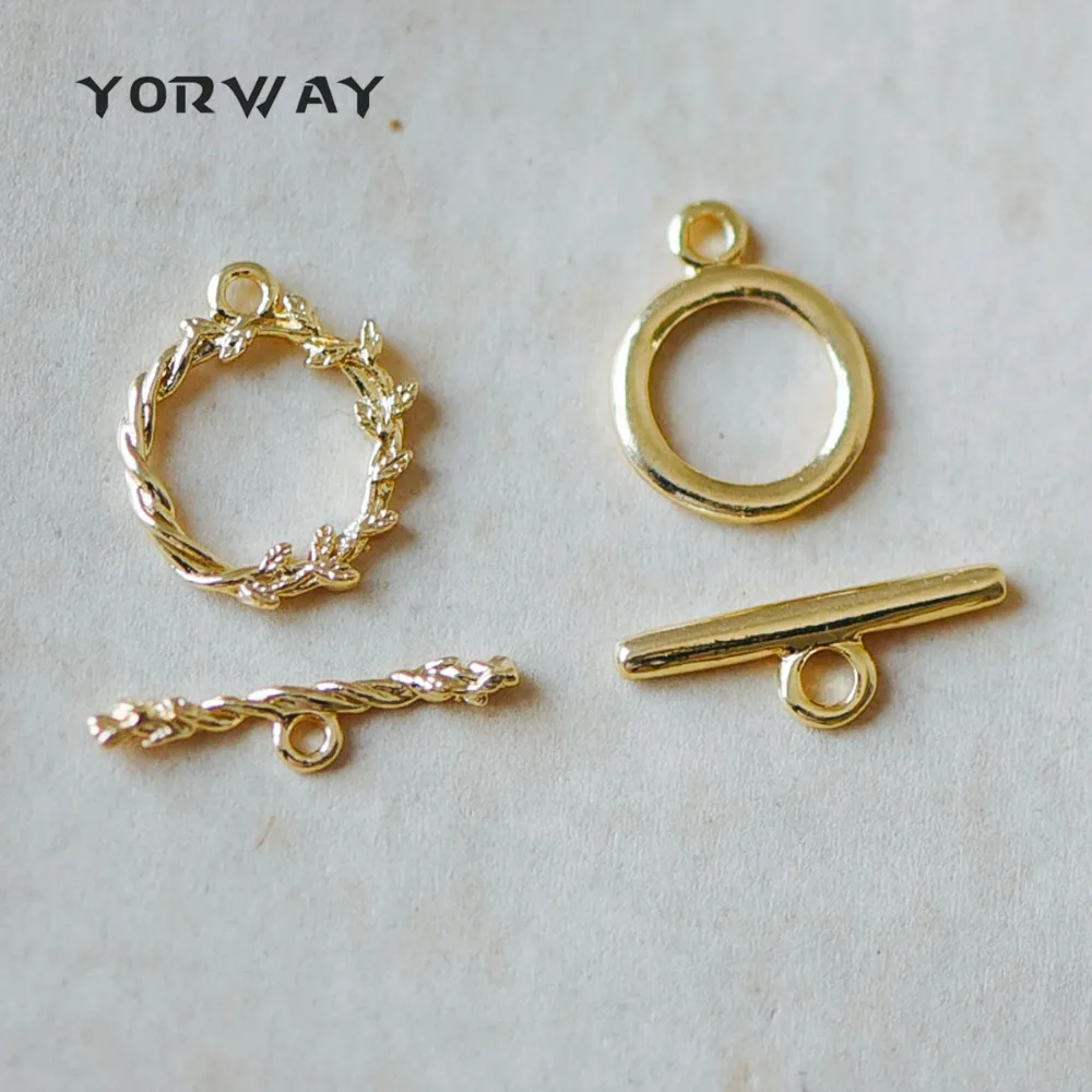 

10pcs/lot Gold Toggle Clasp, Real Gold plated Brass, Easy Close OT Clasp