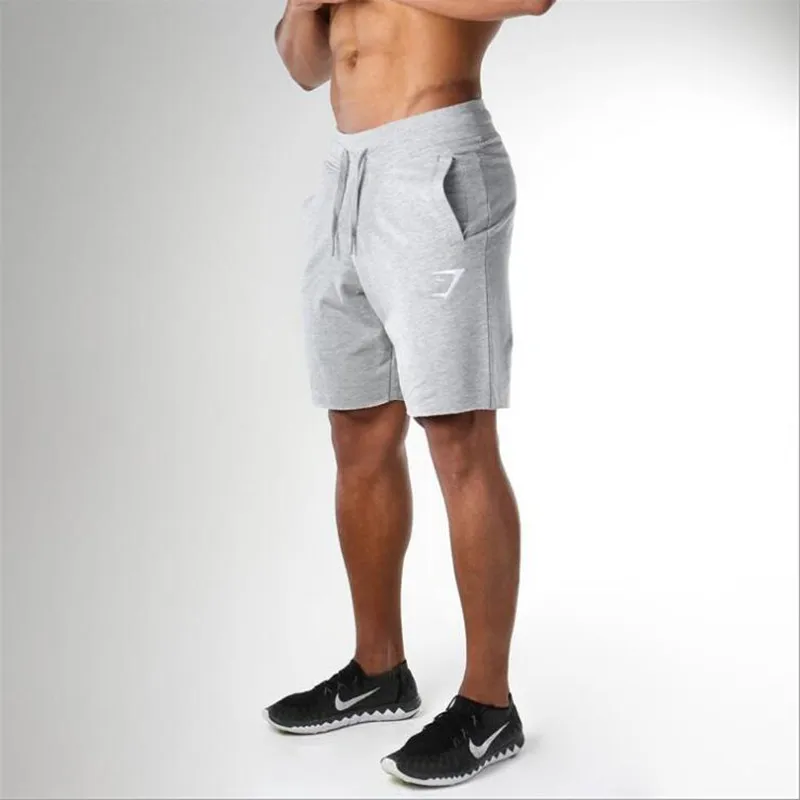 Новые мужские хлопковые спортивные тренировка, Бег Фитнес Спортивные укороченные штаны