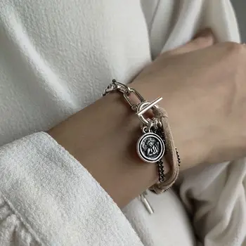 

Silvology 925 Sterling Silver Angel Baby Cross Bracelets Creative Weave Star Industrial Style Female Bracelets Punk Jewelry Gift