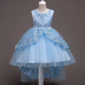 

Lovely Lace Flower Girl Dresses Appliques Beaded Kids Evening Gowns For Wedding First Communion Dresses Vestido Comunion