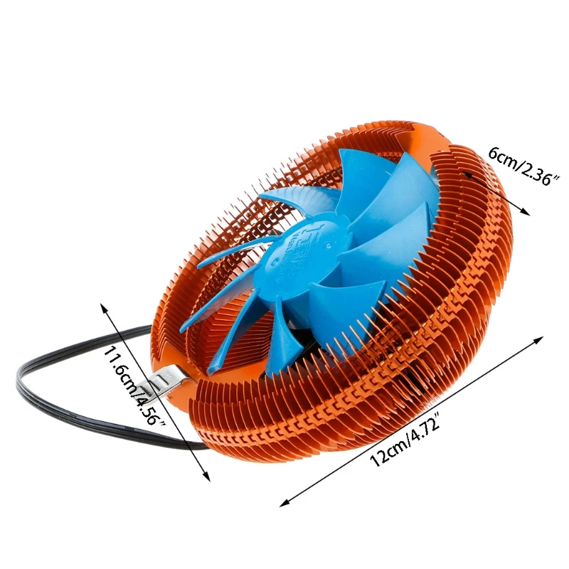 Кулер для компьютера, вентилятор с контролем температуры, бесшумный медный ПК, кулер для процессора, охлаждающий вентилятор для AMD 754 Intel 775