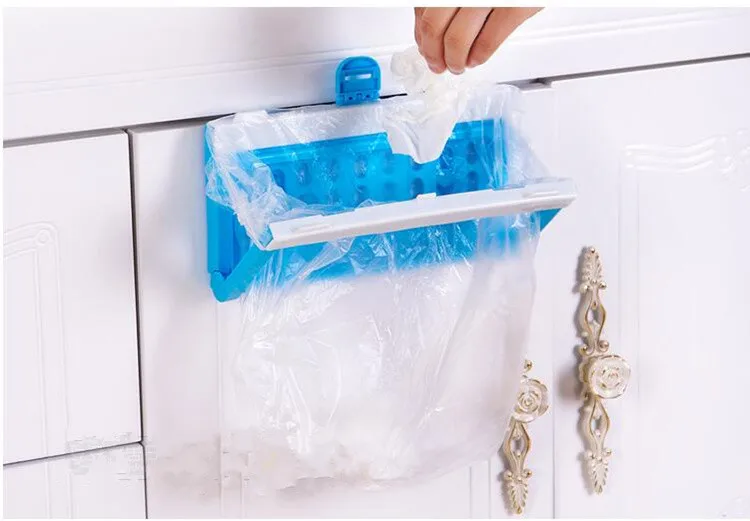 Складной мусорный держатель для мусорного мешка, пластиковый подвесной мусорный мешок, стеллаж для хранения для дверей шкафа, аксессуары для кухни