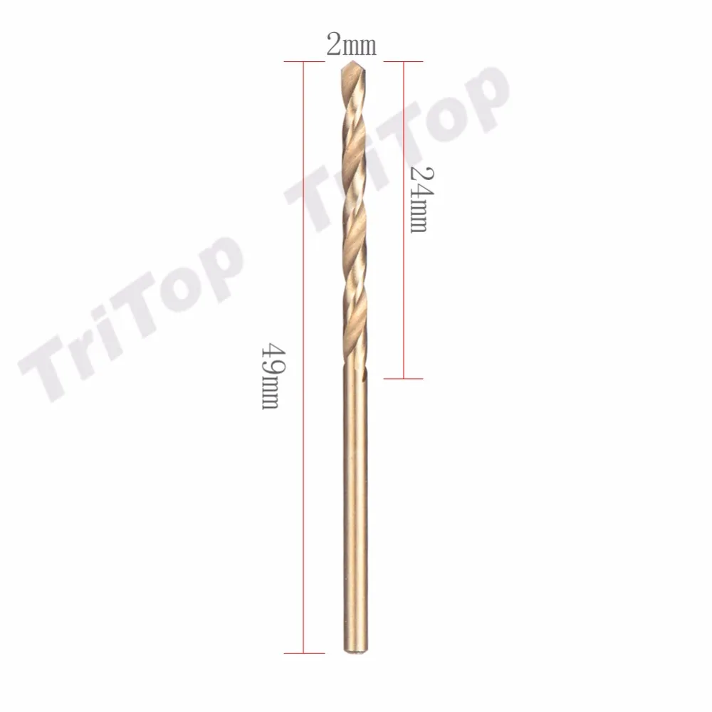 

5pcs/lot mini titanium coated sharpening hss high speed steel twist drill bit cutting diameter 2mm working for steel parts