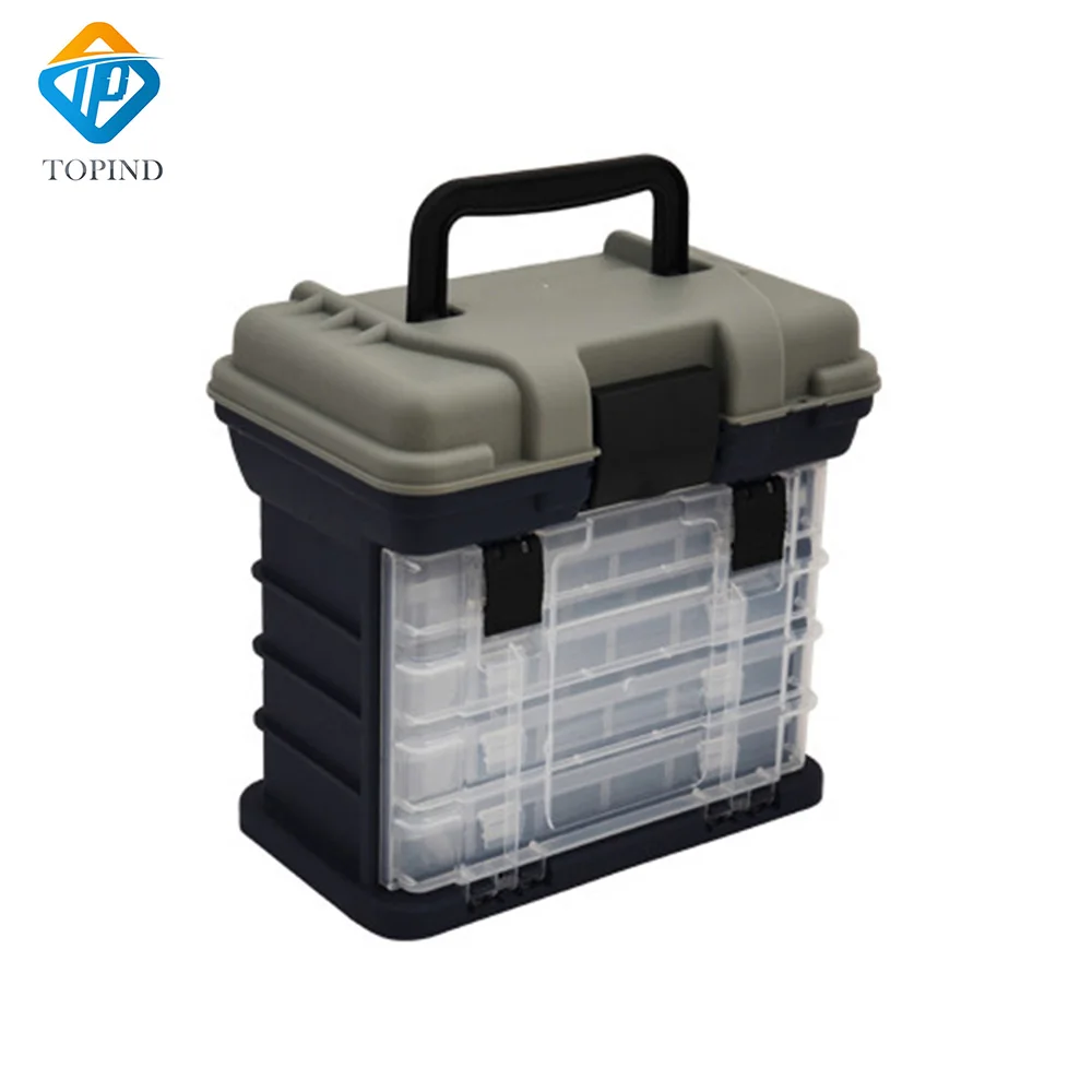 

TOPIND 28x18x26cm 5 Layer PP+ABS Carp Fishing Tackle Box Fishing Storage Boxes Fly Tying Tools Waterproof Box Boat Accessories